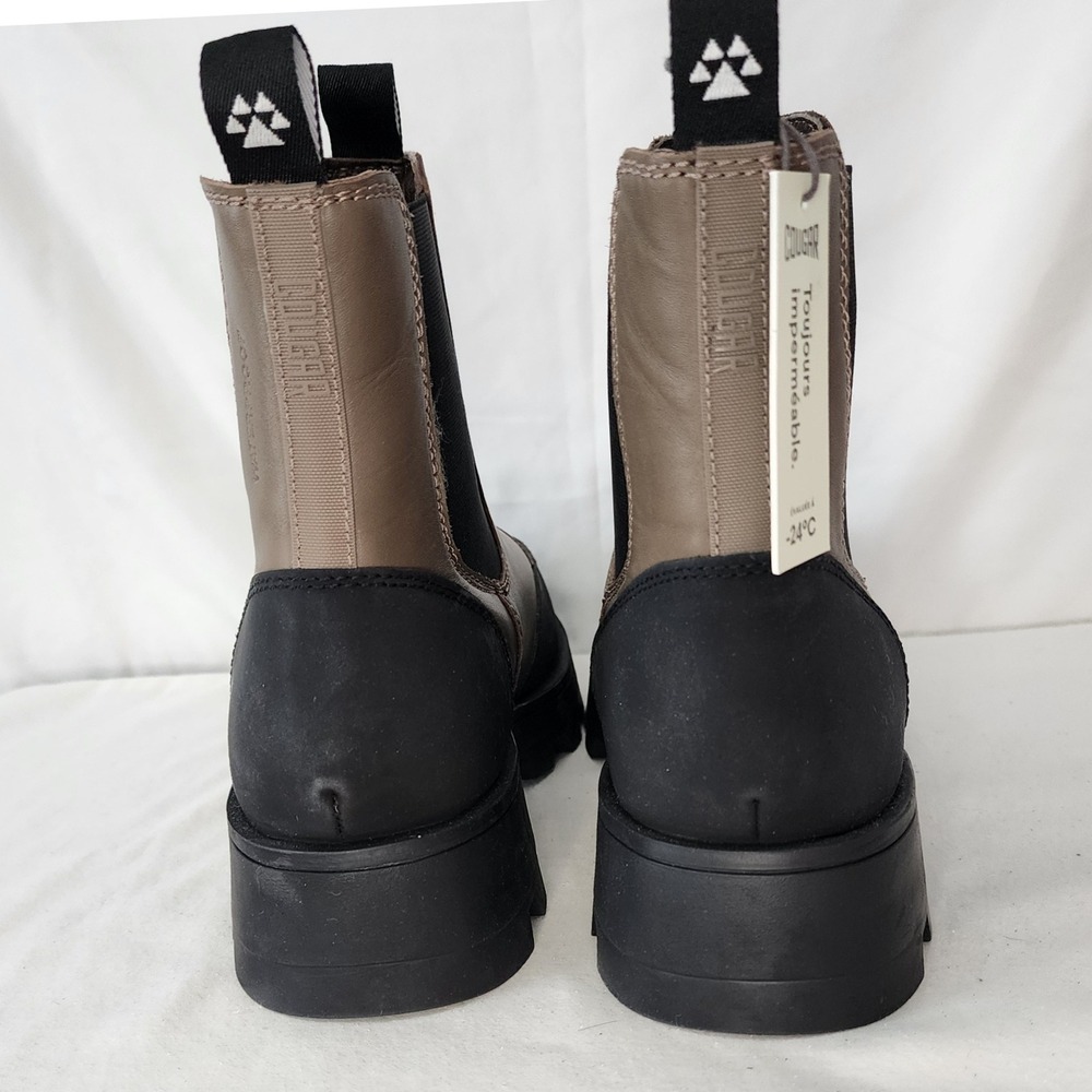 Cougar Chelsea Waterproof Ankle Boots Lug Sole Taupe Black Size 11 - Picture 5 of 6